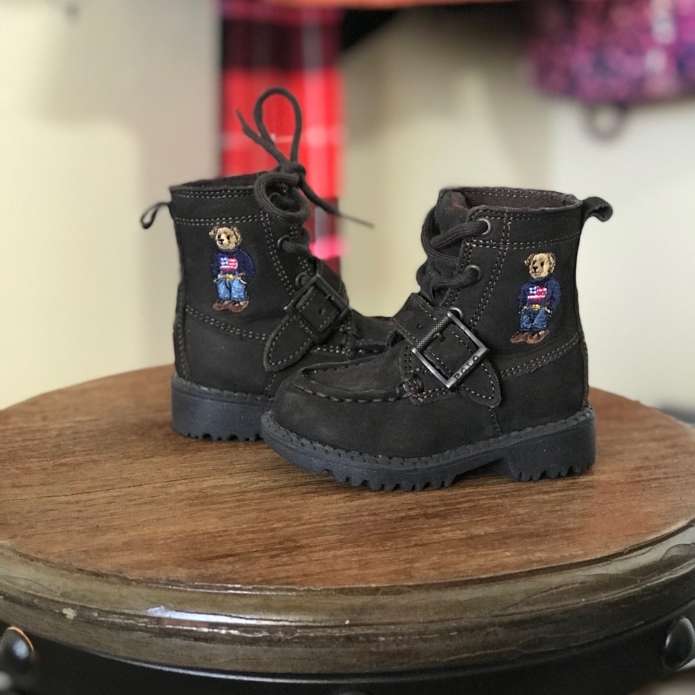 Polo sweater Ralph Lauren boots sz. 4 chocolate nubuck
